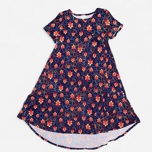 LulaRoe “Carly” Navy Colorful Floral Casual Dress